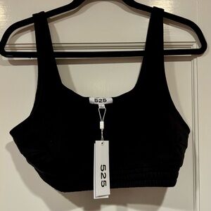 525 America French Terry Bra Top in Black